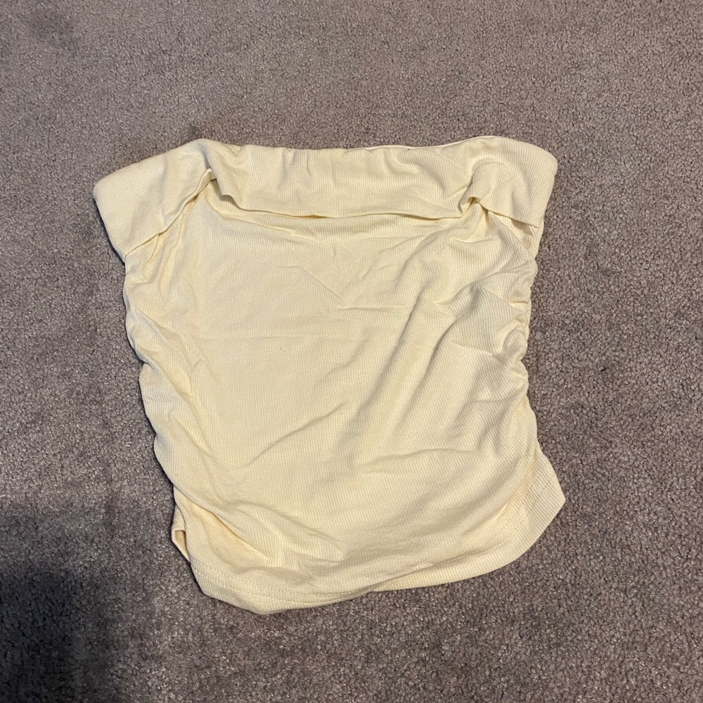 SHEIN Cream Fancy Tube Top
